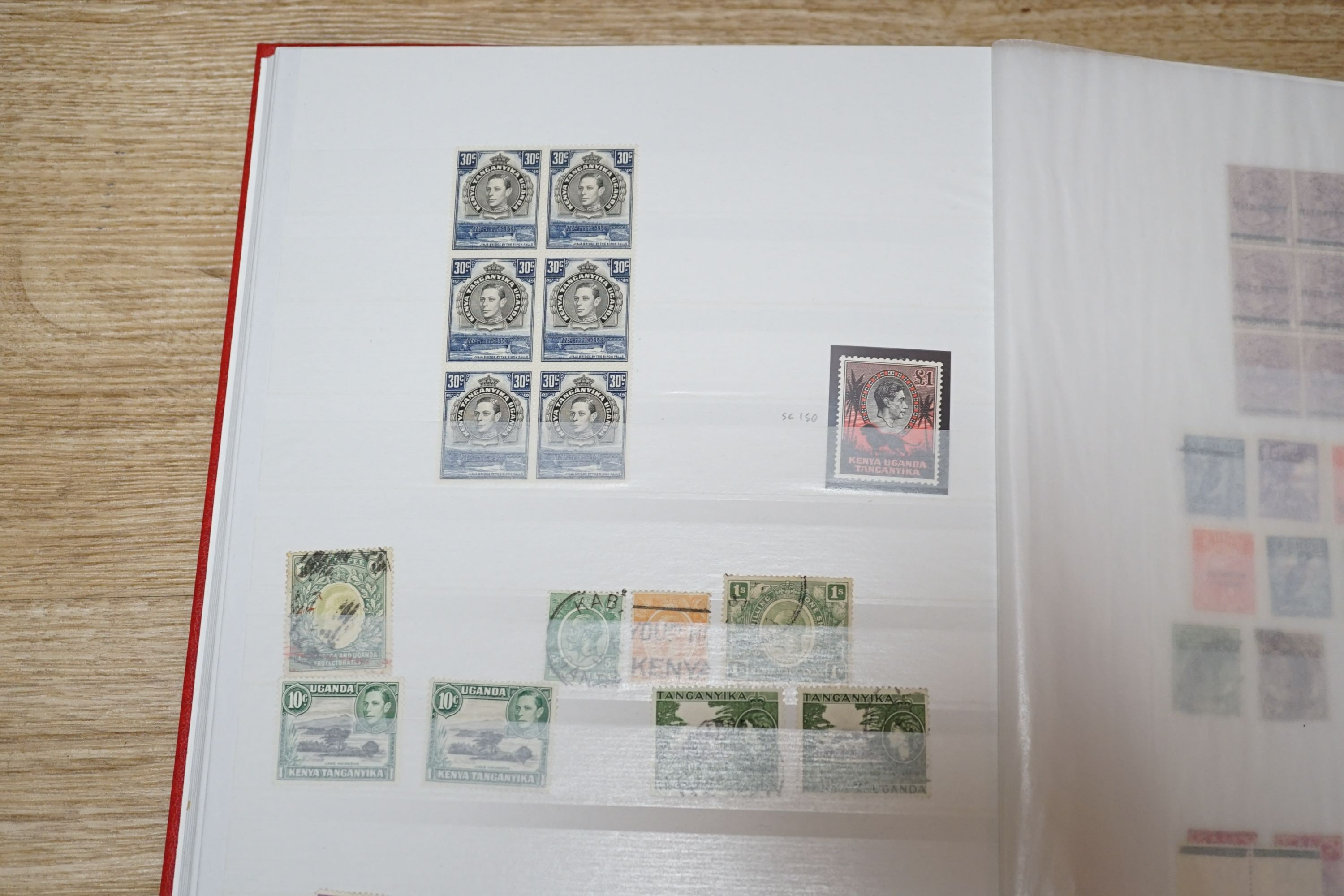 British Commonwealth stamps in stock, book with Ascension 1922 set of 9 mint, Bahamas 1884 £1 mint, Canada, Newfoundland, Ceylon, Malaya Straits Settlements 1898 $5 mint, mint blocks, few covers